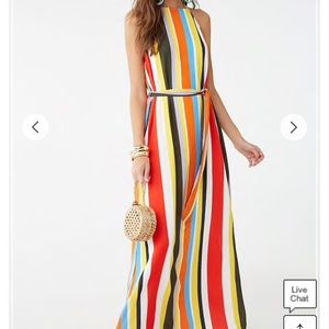 Forever 21 striped halter maxi dress
